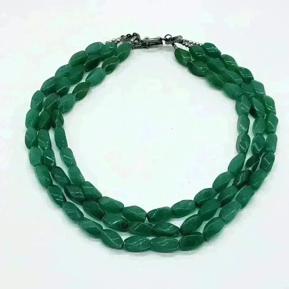 Jewelry - Tri Strand Green Aventurine Necklace